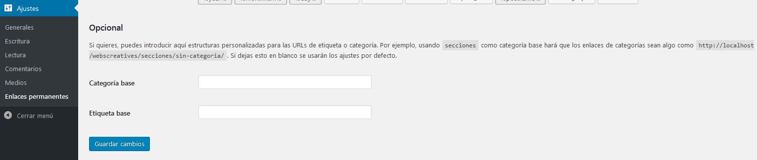 Cambio URL base de categorías y etiquetas