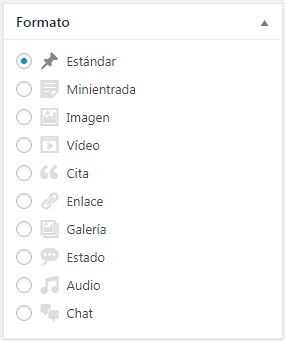 Formatos de entrada (post formats) de WordPress