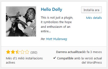 Extensió Hello Dolly (Matt Mullenweg) - Webs creatives